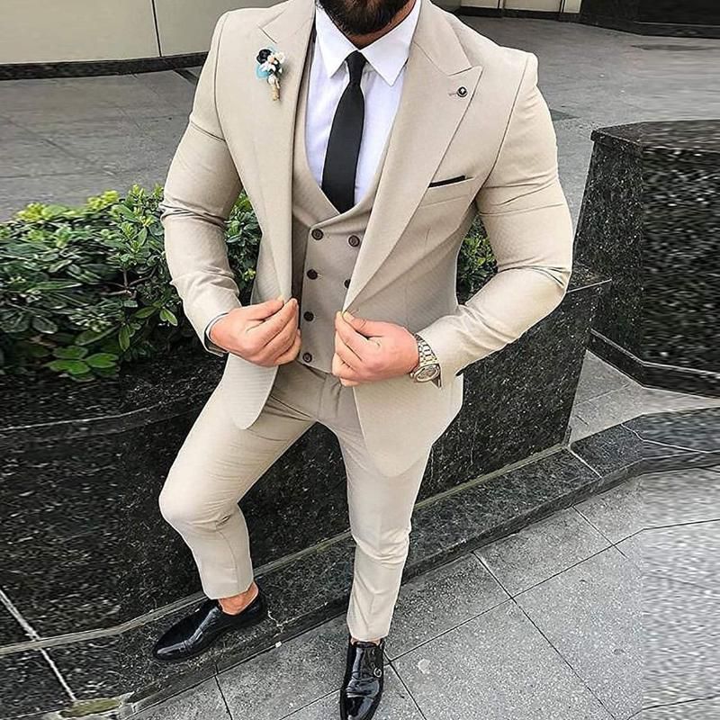 Compra Trajes Para Hombres Blazers Blazers Brown / Black Men Traje 3 Piezas  Slim Fit Regular Casual Muescas Muescas Negocios Groomsmen Txedos Para Boda  Blazer + Chaleco Barato | Entrega Rápida Y Calidad | Es.Dhgate