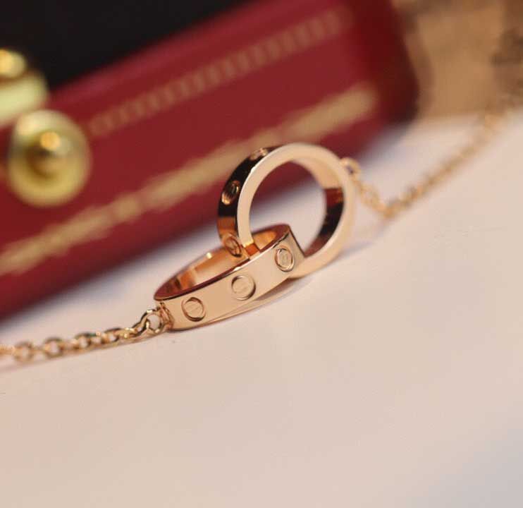 розовое золото ожерелье + velet мешок