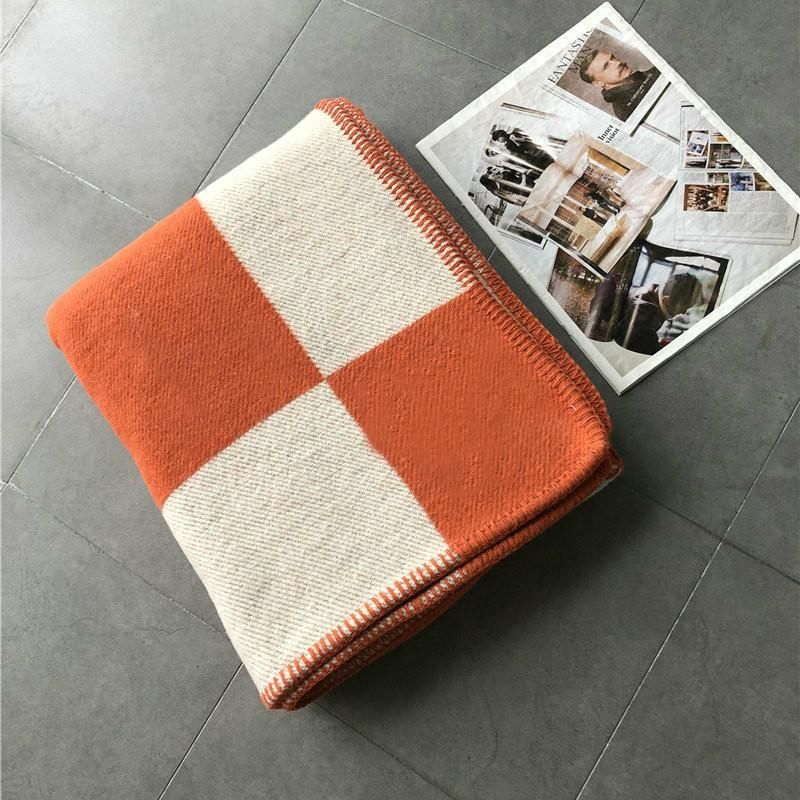 Orange H Blanket 135*170cm (53*67inches)