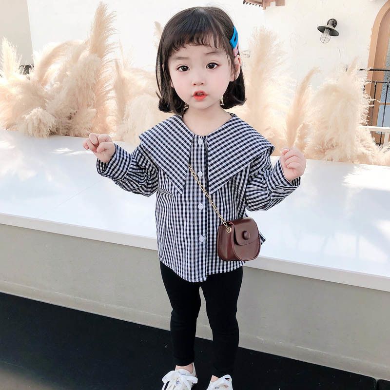 Patrón de cuadros chicas blusa para niños blusa para niñas blusas casuales para para
