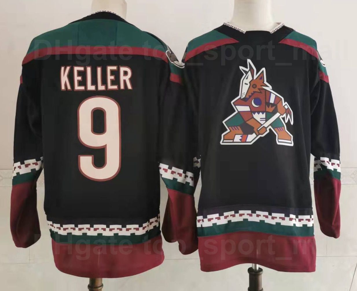 ARIZONA COYOTES Clayton Keller worn white #9 practice jersey with