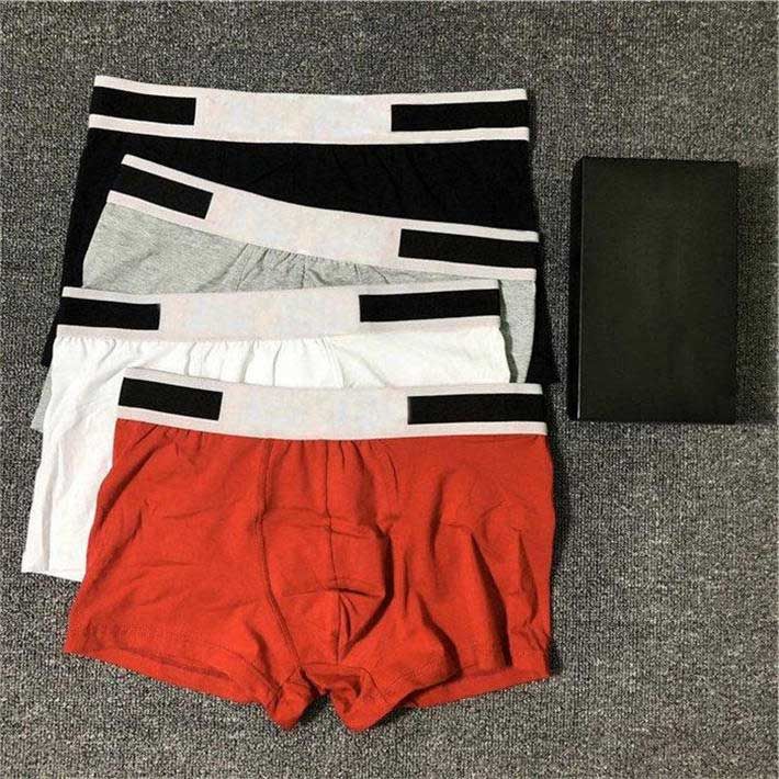 Unique Design Breathable Cotton Boxer Trunk Men Soft Underwear Underpants Letter Red Asian Size S 