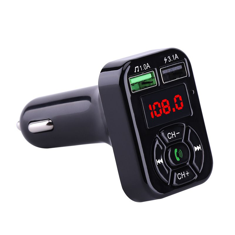 Car Phone USB Dual Port Charger Lighter Wireless Bluetooth FM MP3 Player Adapter 