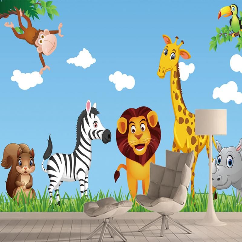 Fondos de pantalla Dibujos animados Niños Cuarto de cama Fondo Lions Animales Para Vida Murales extraíbles Fondos de pantalla Dibujos animados Niños Cuarto de cama Fondo Lions Animales Para Vida Murales extraíbles