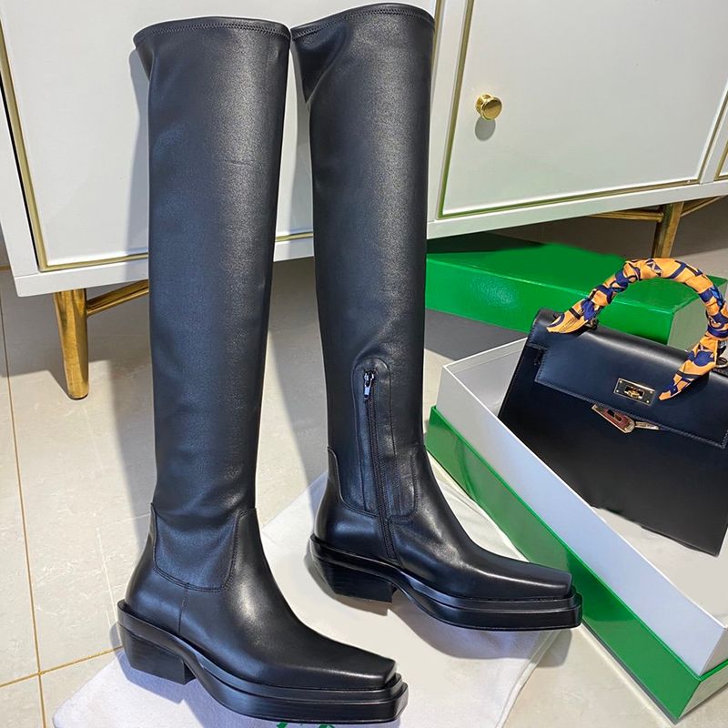Designer Genuine Leather Thigh High 