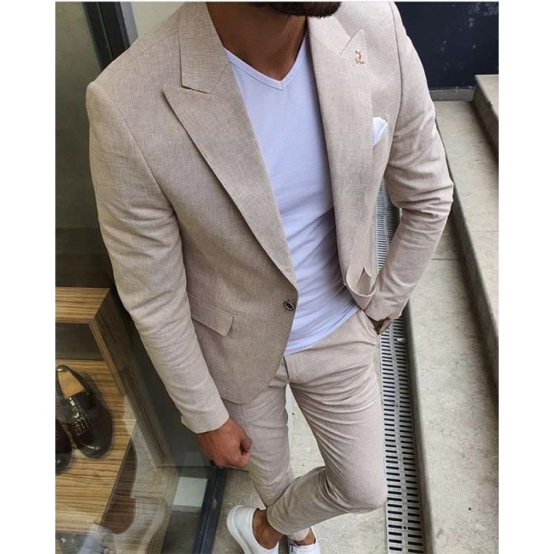 Trajes Para Hombres Blazers 2022 Hombres A Medida Boda Beige Hombre Blazer  Conjuntos Pantalones Chaqueta Pantalones Novias Novias Groomsmen Conjuntos  De Hombre De 118,03 € | DHgate