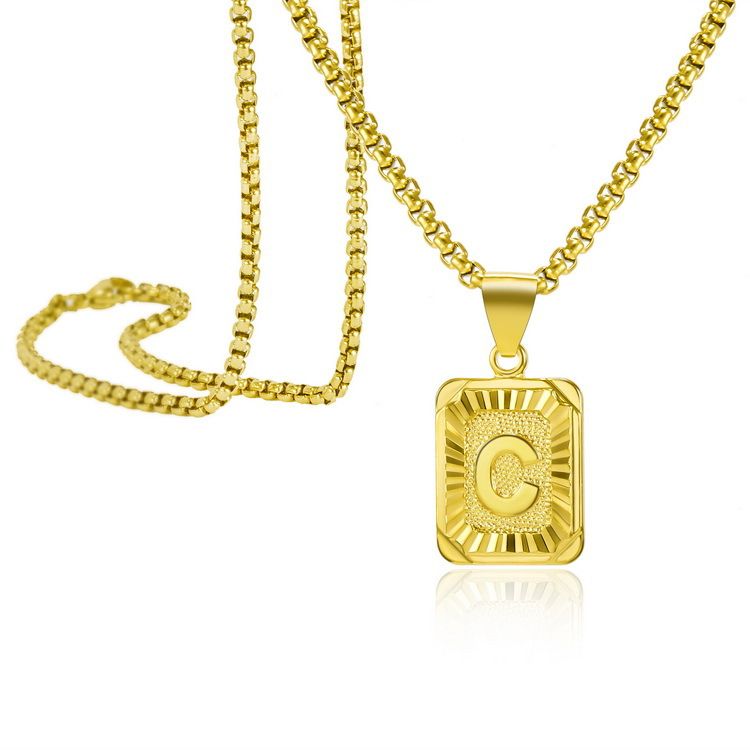 Initials Pendant Letter Name Necklace 