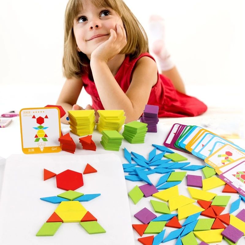 155 PCS Puzzle Brinquedos Educativos para Crianças Jogos Criativos Jigsaw Aprendendo Crianças Desenvolvendo Forma Geométrica De Madeira