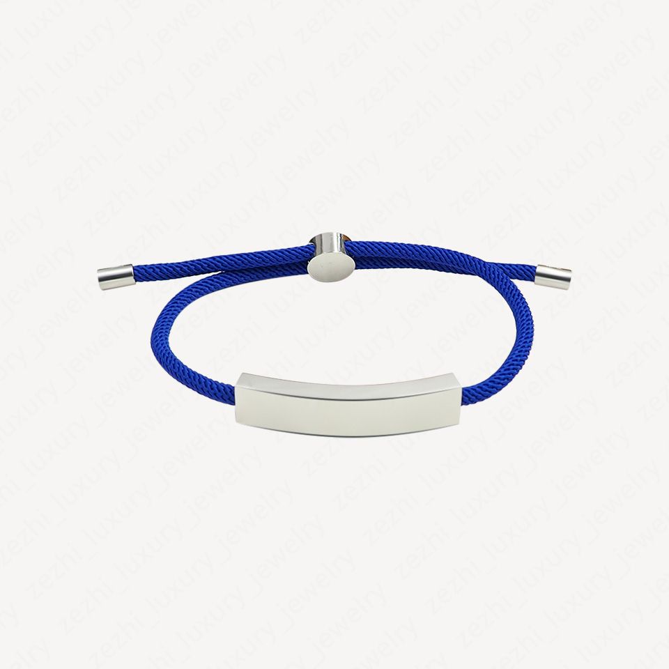 Pulseira de charme de corda azul