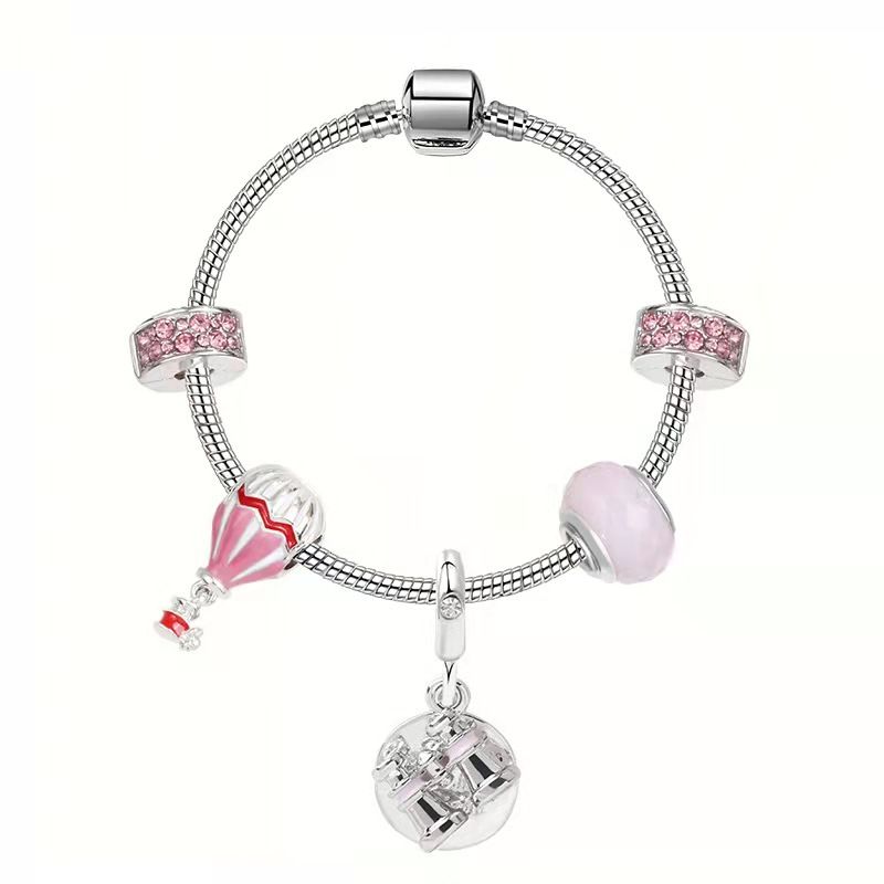 Bracciale rosa 18 cm con sacchetto