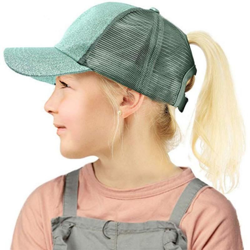 Kids Women Girls Ponytail Baseball Cap 