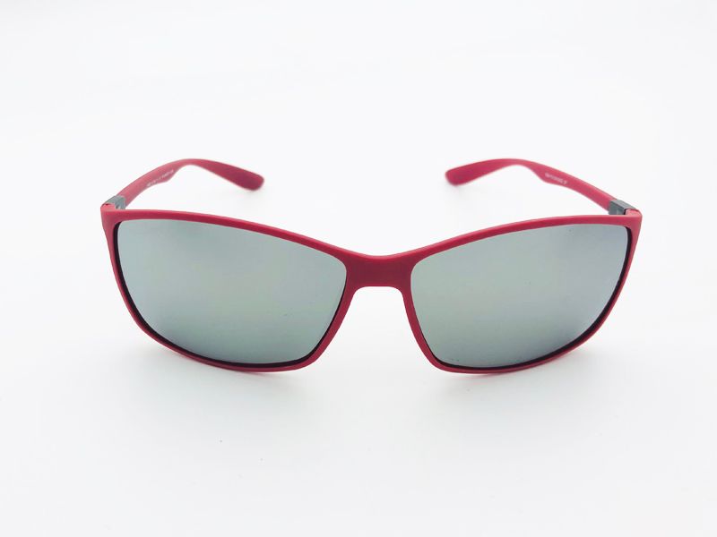 red frame-silver mirror lens