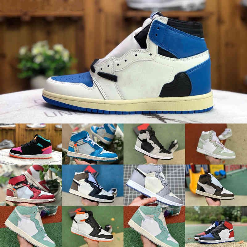 Üniversite Mavi 1 1 S Yüksek Basketbol Ayakkabıları Erkek Kadın Polen Seafoam Fragmanı Bred Patent Prototip Hiper Kraliyet UNC Chicago Kuvvatanı Jack Yasak Trainer Sneakers S66