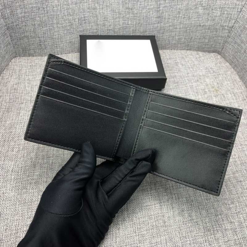 Men Designers Short Wallet Genuine Leather Black Credit Card