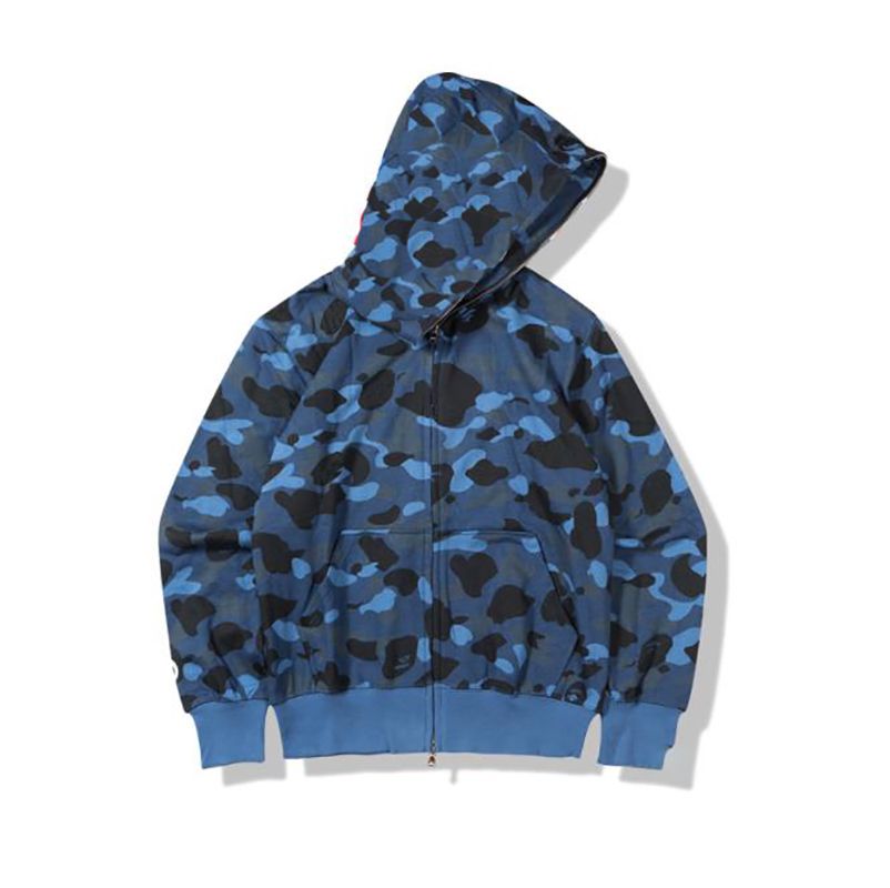 sweat à capuche bleu-zipper