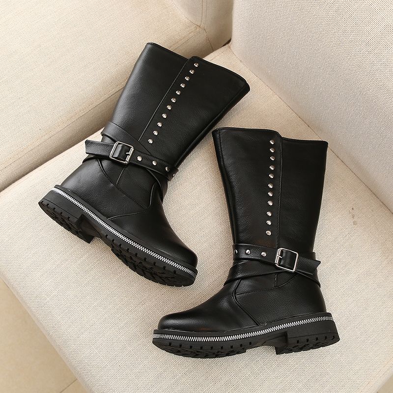 Tercero De vez en cuando Peladura Botas para niños Zapatos de cuero para niñas Moda de invierno Color sólido Rivet Cálido Knee-High-High Botines Niños Infantil Niña Botas SJ019 Tercero De vez en cuando Peladura Botas para niños Zapatos de cuero para niñas Moda de invierno Color sólido Rivet Cálido Knee-High-High Botines Niños Infantil Niña Botas SJ019