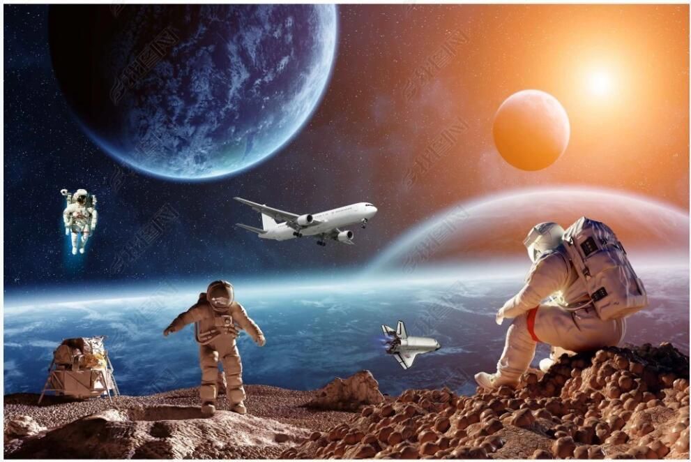 Fondos de pantalla 3D Wallpaper Custom Po Mural Espacio para ver la Tierra,  Astronauta, Decoración del