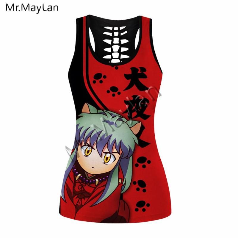 Sexy Hollow Tanktops & Leggings Japan Anime Inuyasha 3D Print Women Vest Girls Hipster Red Black Set Drop Ship Two Piece Dress Sexy Hollow Tanktops & Leggings Japan Anime Inuyasha 3D Print Women Vest Girls Hipster Red Black Set Drop Ship Two Piece Dress