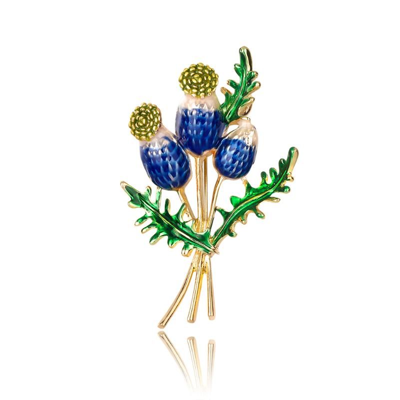 Blue Flower Brooches