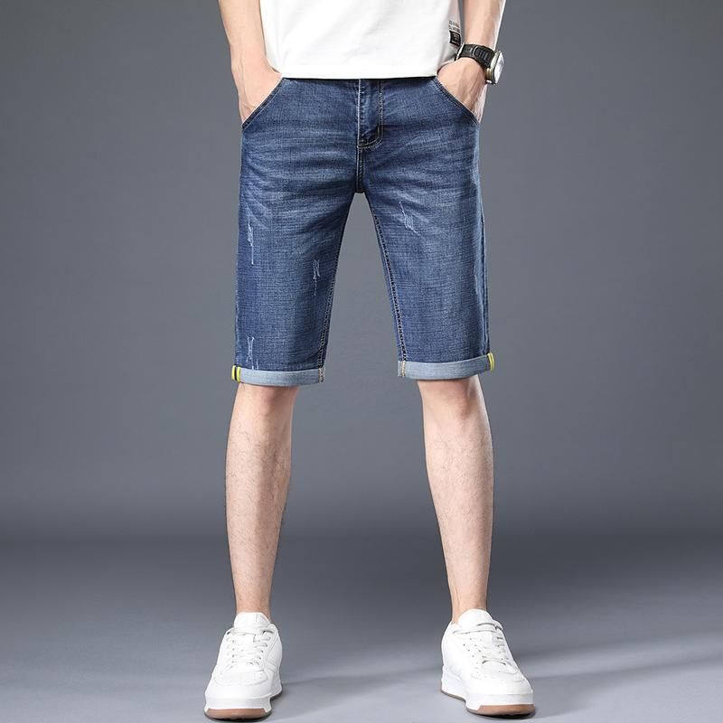 Compra Pantalones Cortos Para Hombre Denim De Verano Buena Calidad Pantalones  Vaqueros Cortos Hombres Algodón Sólido Solvedge Masculino Casual Barato |  Entrega Rápida Y Calidad | Es.Dhgate