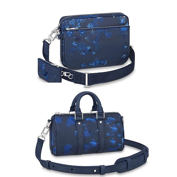 Top Quality Ink Watercolor Trio Messenger Bag Grain Leather Keepall XS  Handbags Retro Crossbody Personalized Pochette From 1,09 €