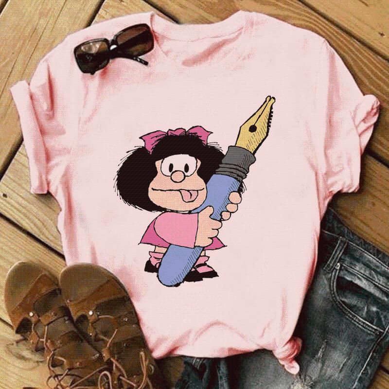 Blusas de mujer Camisas Camisa de Mafalda Lindo Dibujos animados Imprimir Gráfico Harajuku