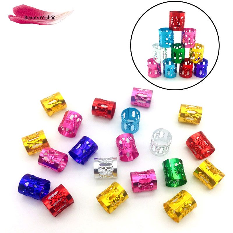 Anillos de joyería cabello Decoraciones para el cabello Dreadlocks de aluminio perlas Puños de
