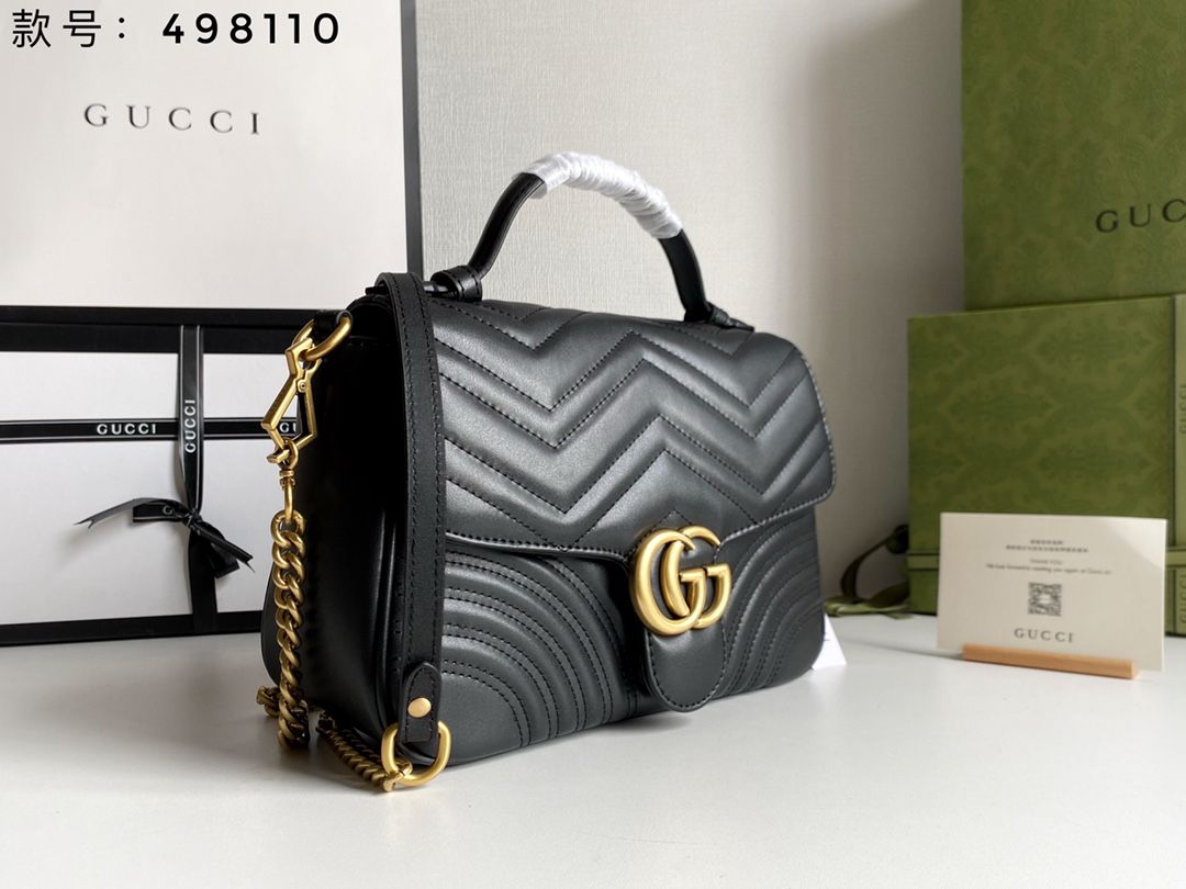 GUCCI Designer Handbags Bags LOULOU Y Shaped Quilted Real Leather