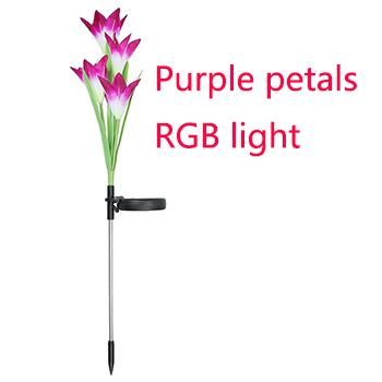 Purpere bloemblaadjes met RGB-licht