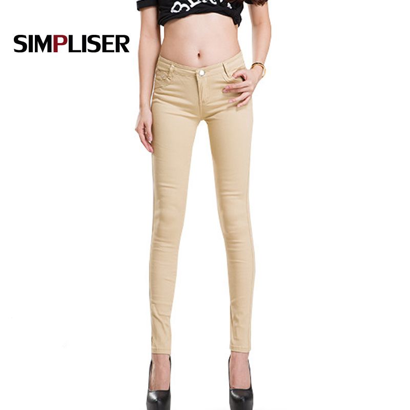 Compra Simpliser Woman Skinny Jeans Leggings Pantalones Femeninos 2021 Talla  Grande es Ladies Pantalones De Lápiz Básicos Negro Rojo Barato | Entrega  Rápida Y Calidad | Es.Dhgate