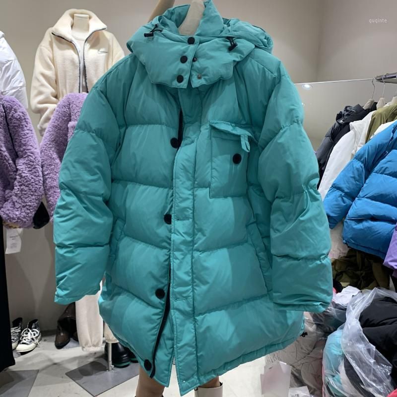 Winter Warm Womens Duck Down Coat Hooded Korean Parka Loose Long Jacket Plus SZ 