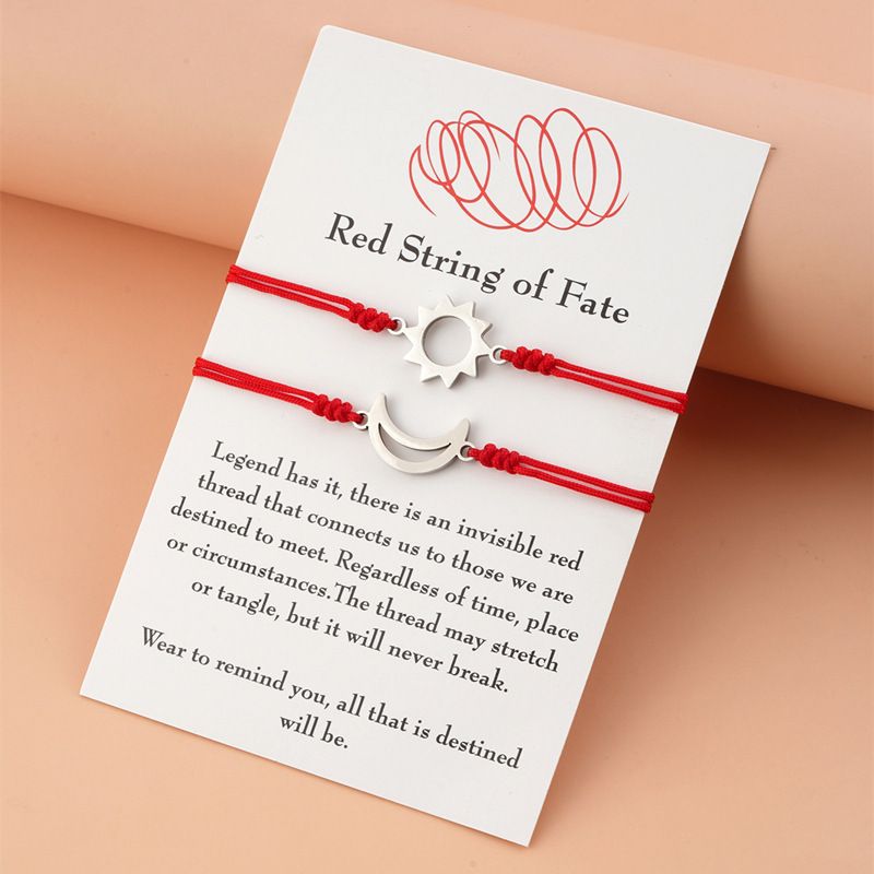 acuerdo Prominente Madison Pulseras de sol y luna Cadena roja de joyería del destino, pulseras de viaje, pulseras para acuerdo Prominente Madison Pulseras de sol y luna Cadena roja de joyería del destino, pulseras de viaje, pulseras para