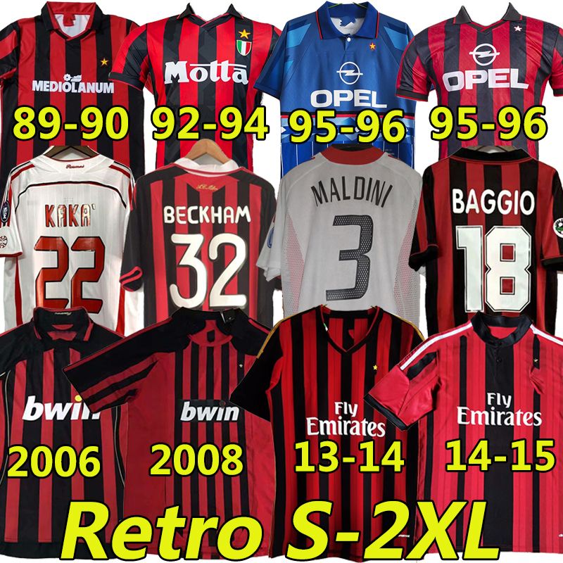 AC Milan Retro Soccer Jerseys Ronaldinho 1990 2000 1962 1963 2007 2002 2003  2004 Milan Camiseta De Fútbol Jersey Gullit 1988 96 97 Van Basten Kaka  Inzaghi Beckham Camisetas Por Best_jerseys_store, 7,62 € | Es.Dhgate.Com