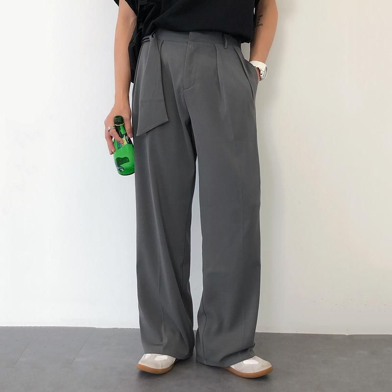 Compra / Desgaste De Los Hombres Pantalones De Vestir Sueltos Coreanos Con  El Cinturón 2021 All Match Straight Vintage Design Casual 9Y2654 Barato |  Entrega Rápida Y Calidad | Es.Dhgate