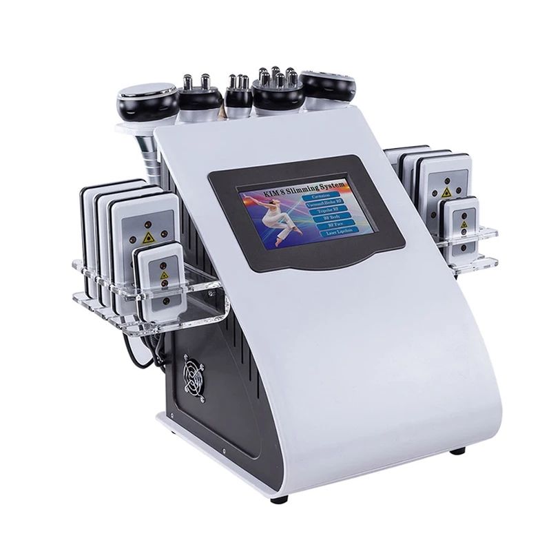 Lager i USA Promotion 6In 1 40K Ultraljuds kavitation Slimming Machine Vakuum Radiofrekvens Lipo laser för spa