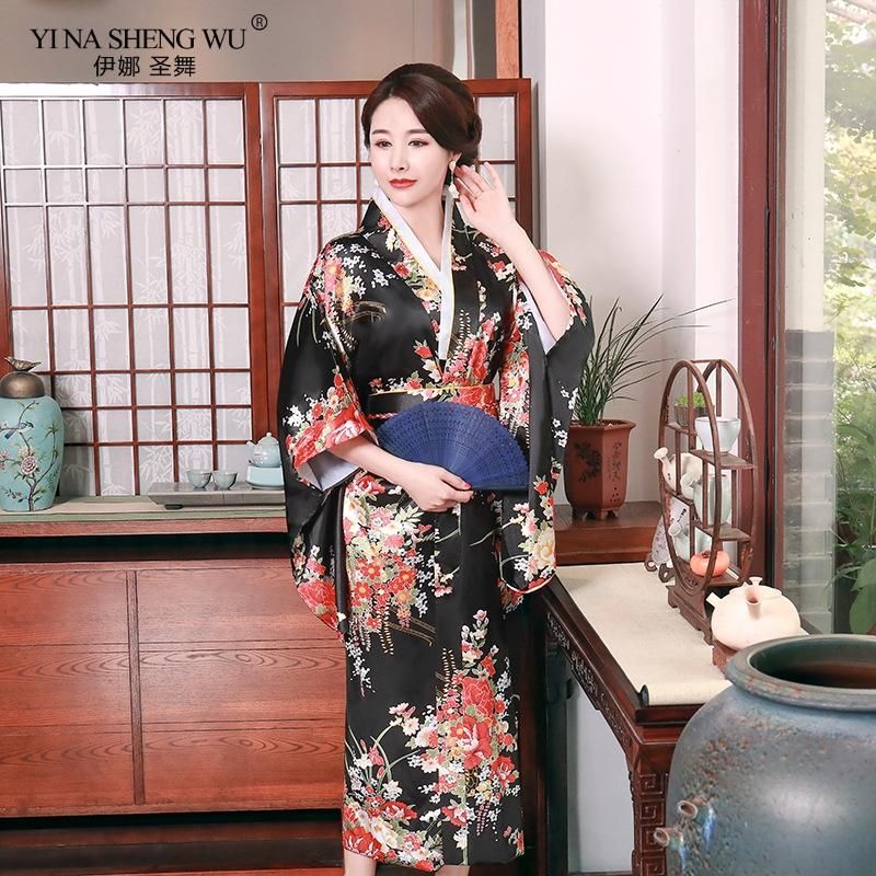 Compra Sexy Oriental Women Vestido De Noche Yukata Kimono Japonés  Tradicional Con Elegantes Trajes De Escenario De Nudos De Arco Obi Ropa  Étnica Barato | Entrega Rápida Y Calidad | Es.Dhgate