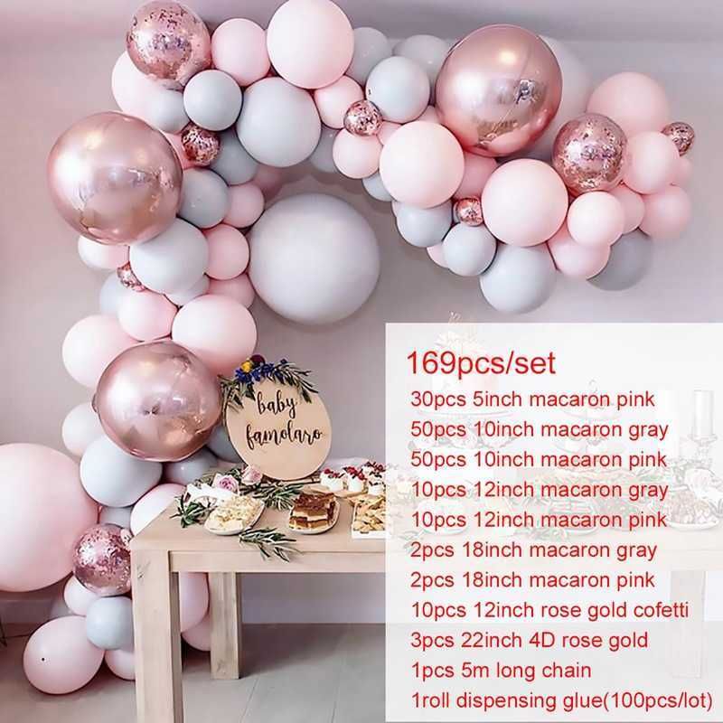 169pcs rosa grå