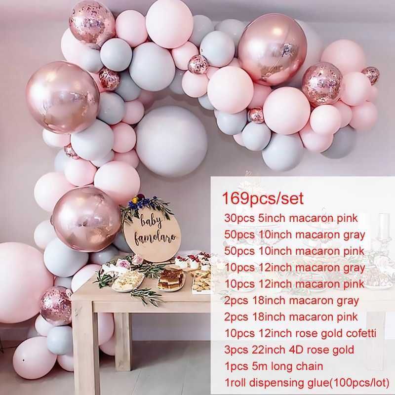 169pcs Pink Gray