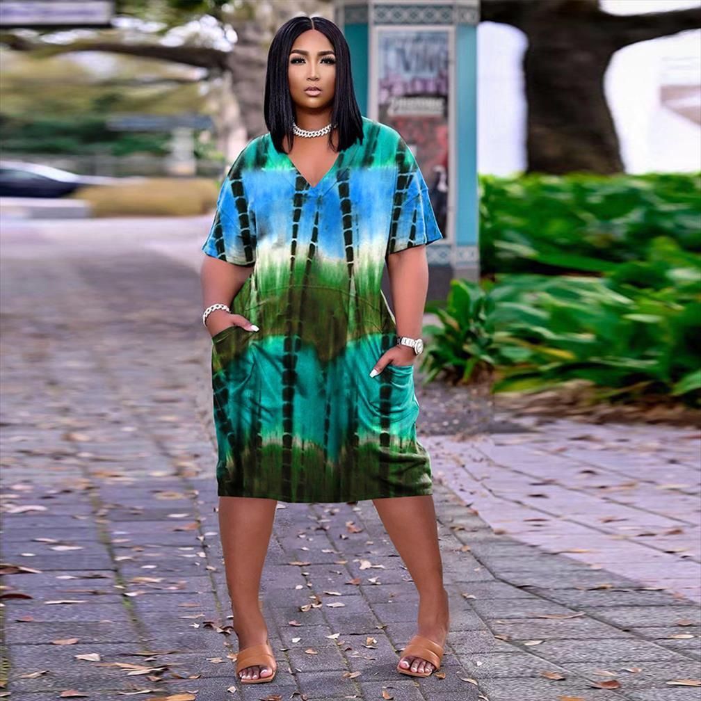 Vestido De Mujer Con Cuello En O Estampado Suelto Casual Mod Vestido De Mujer Con Cuello En O Estampado Suelto Casual Mod