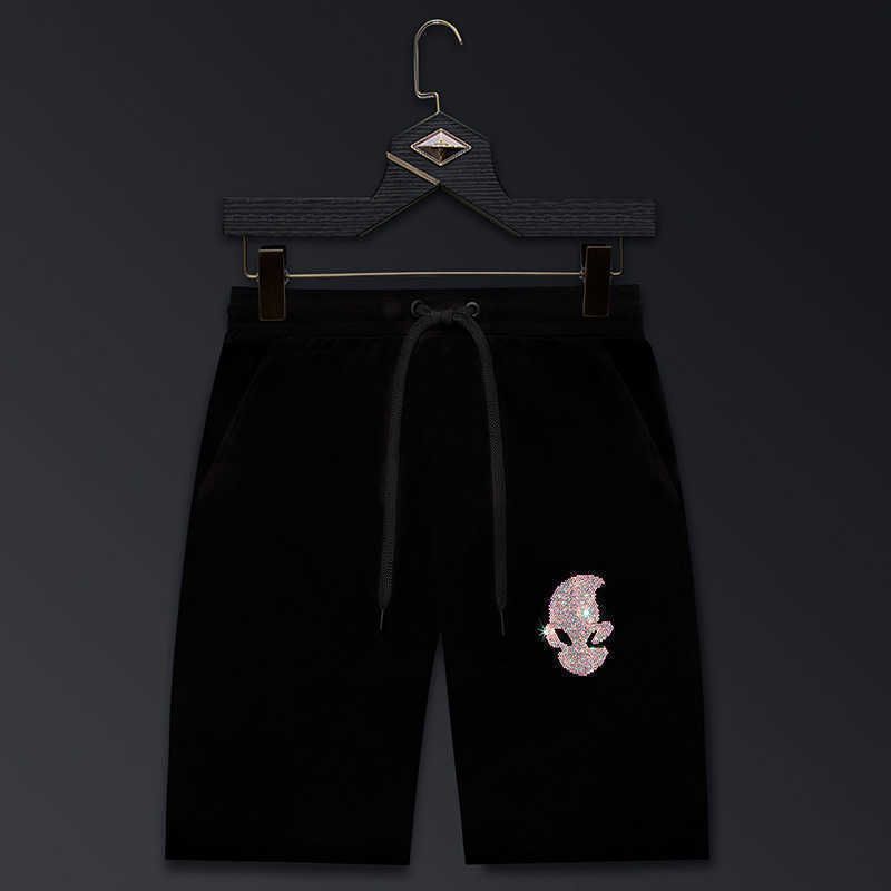 Pantalones casuales de cinco puntos de verano para hombre negro Pantalones casuales de cinco puntos de verano para hombre negro