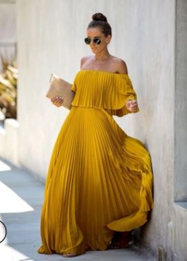 SHEIN Pink Pleated Foldover Flare Hem 