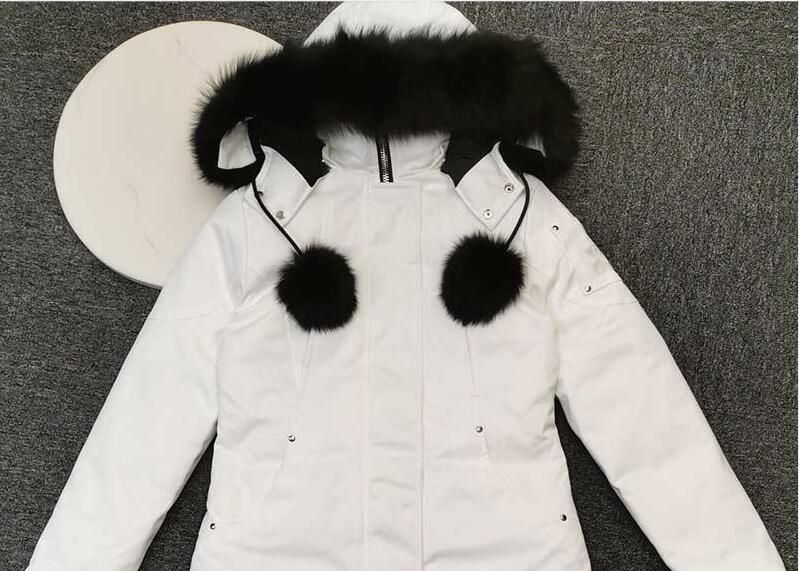 White/Black fur collar