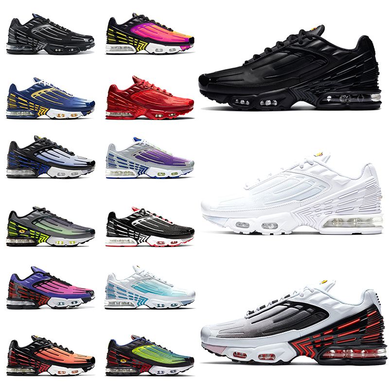 Acquistare Nike Tn 3 Nike Air Max Plus Tn Plus 3 Tuned Air Moda In Pelle  Tripla Black TN Plus 3 Uomo Donne Scarpe Da Corsa Mesh Bianco Grigio Grigio  Sneakers Scarpe