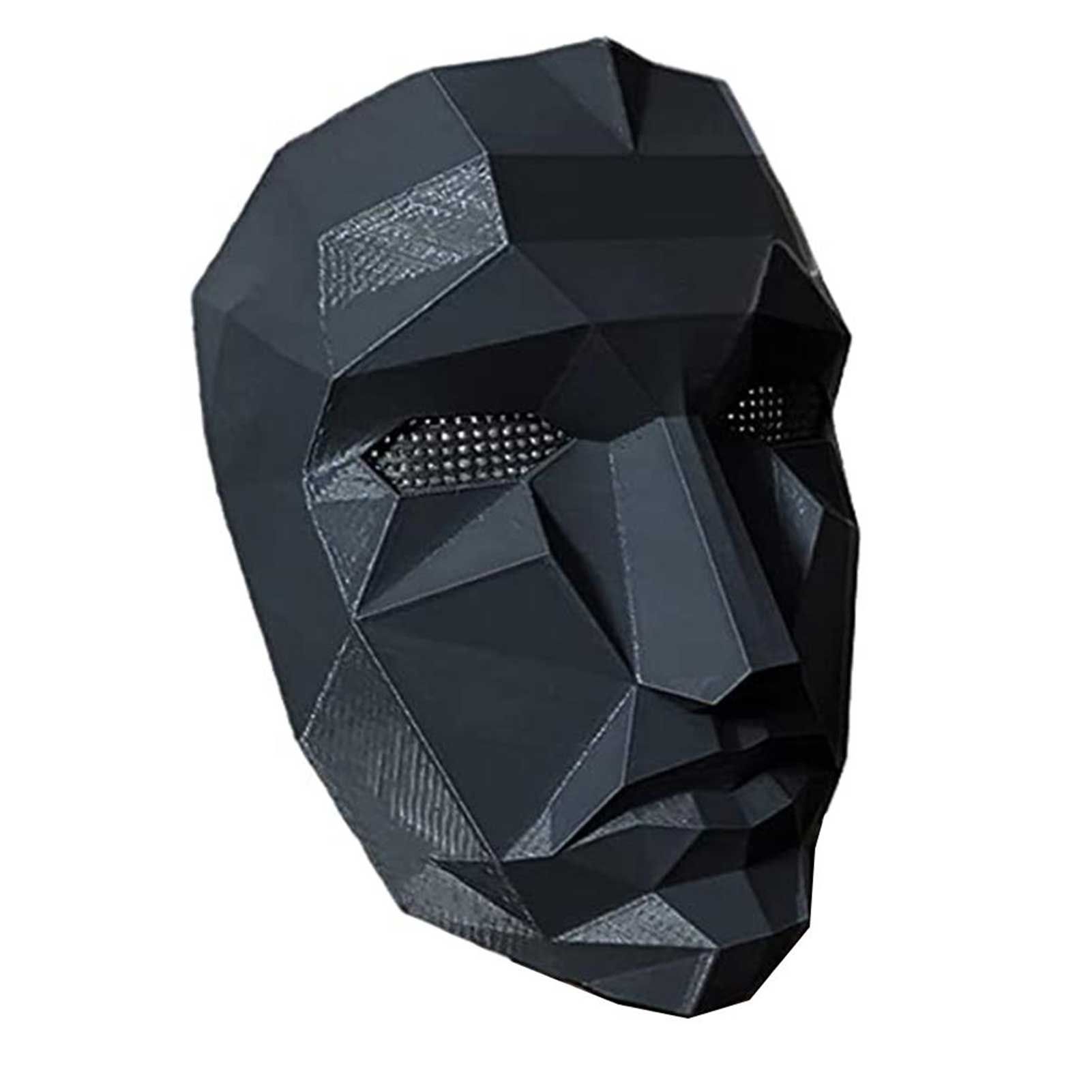Squid Game Print Helmet Face Masks Adult Helmet Cosplay Masquerade  Accessories Props Black Face Helmet Party Decoration Facemask