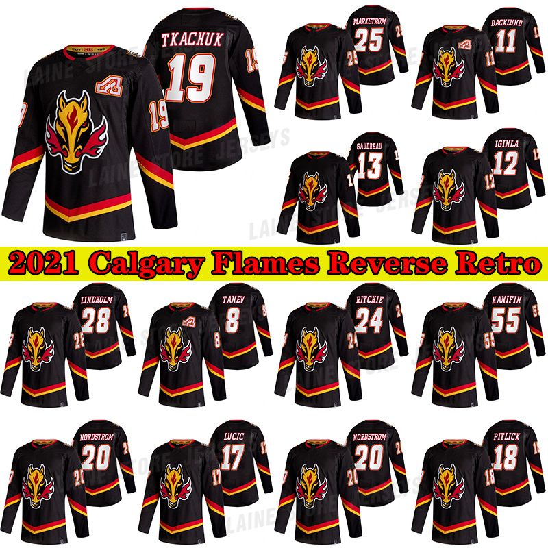 Calgary Flames Jersey 2021 Reverse Retro 19 Matthew Tkachuk 13 Johnny  Gaudreau 23 Sean Monahan 25 Jacob Markstrom Hocekey Jerseys From Laine,  $21.99