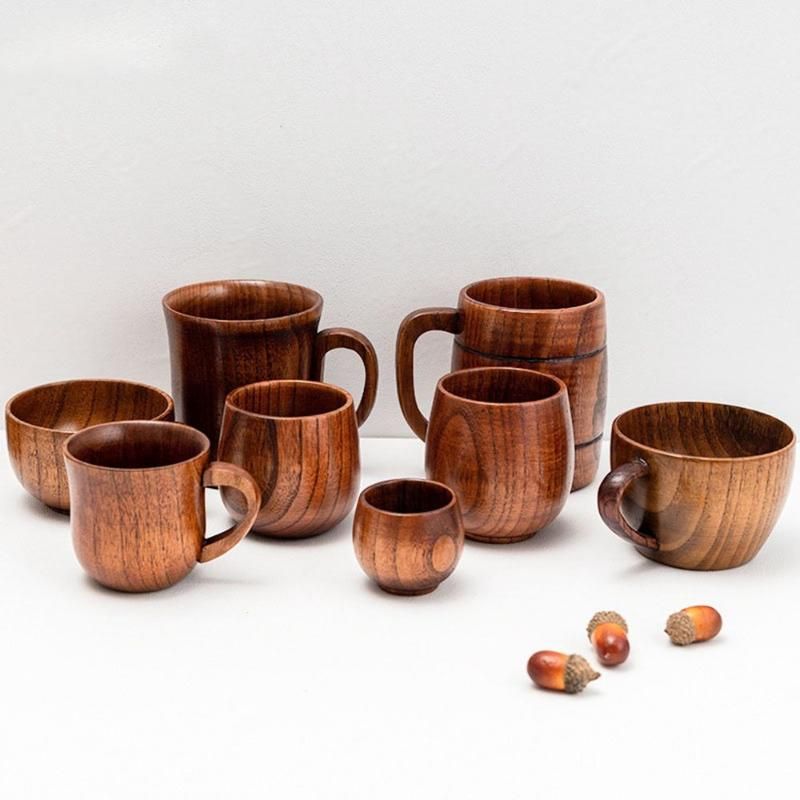 1Pc Chinese Style Handmade Natural Spruce Wooden Tea Cups Retro Mug Drinkware 1Pc Chinese Style Handmade Natural Spruce Wooden Tea Cups Retro Mug Drinkware