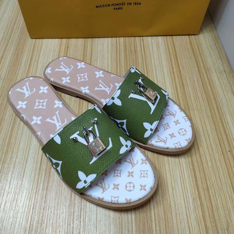 Burlas polla Sobrevivir Louis Vuitton LV Moda Mujeres Sandalias Sandalias Bohemian Diamante  Zapatillas Diseñador Diapositivas Mujer Pisos Flip Floy