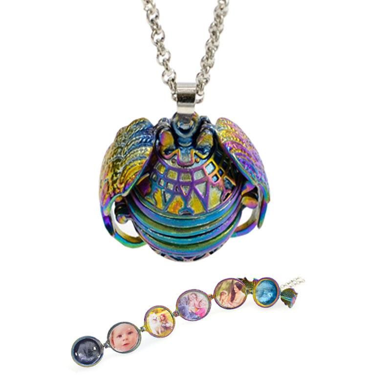 Ya.x Reiki Pendulum Magic Po Medally Colgante cuadro Flash Moda Collares espirituales para