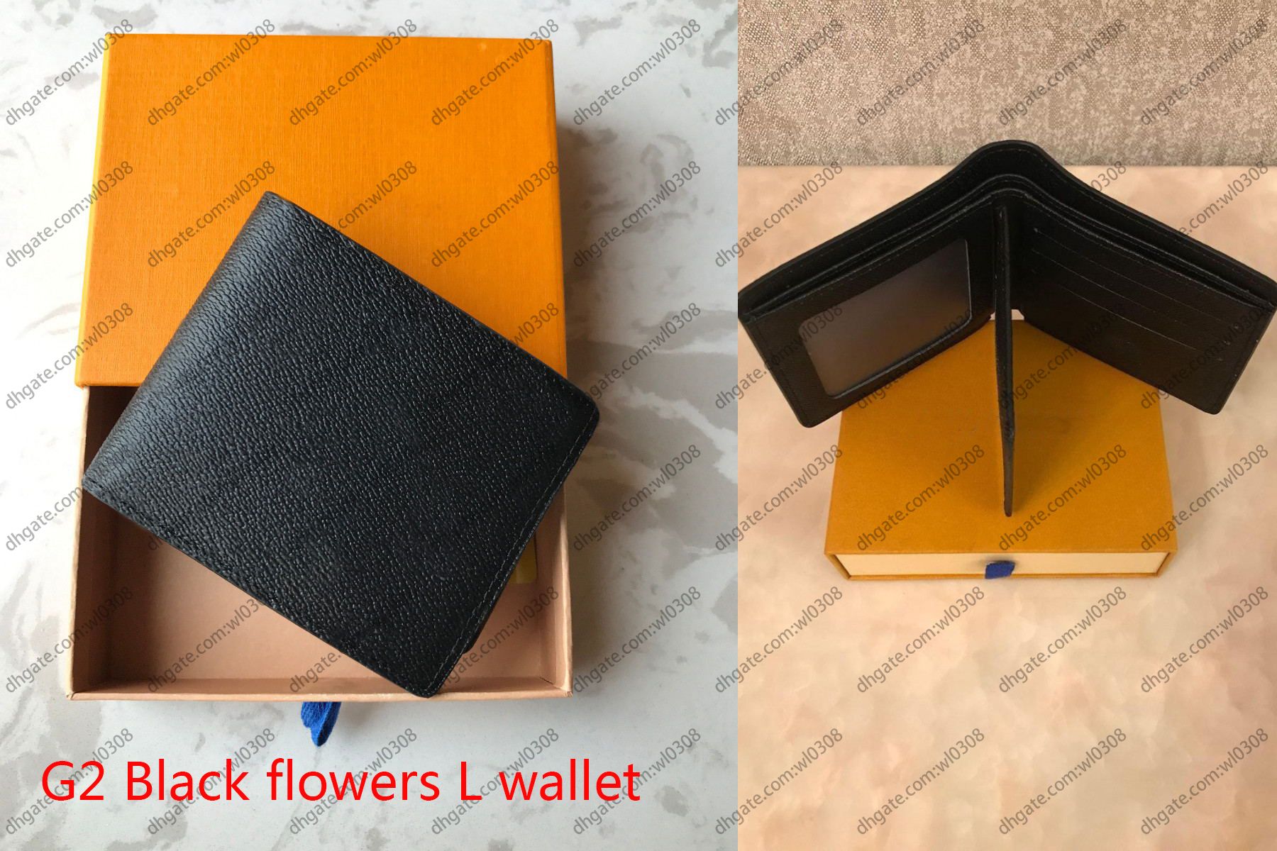 G2 Portefeuille L noir fleurs