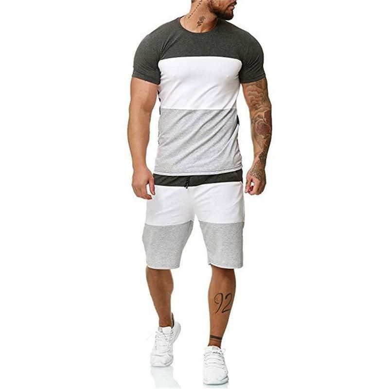 Compra Pantalones Cortos Para Hombres Pantalones Cortos De Costura Color  Camiseta De Manga Corta + Pantalón 2 Piezas Conjuntos Summer Sport Fitness  Boy Ropa Suéter Masculino Barato | Entrega Rápida Y Calidad | Es.Dhgate